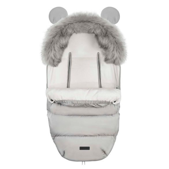 Babakocsi hálózsák, Ricokids Elmi, szürke, 95 x 48 cm, babakocsihoz és szánkóhoz, légáteresztő, lyukak a biztonsági öveknek, mosható