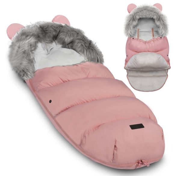 Babakocsi hálózsák, Ricokids Elmi, rózsaszín, 95 x 48 cm, babakocsihoz és szánkóhoz, légáteresztő, lyukak a biztonsági öveknek, mosható