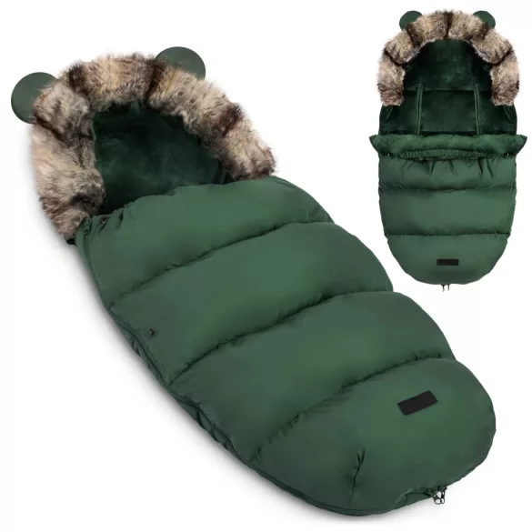 Babakocsi hálózsák, Ricokids Elmi, khaki, 95 x 48 cm, babakocsihoz és szánkóhoz, légáteresztő, lyukak a biztonsági öveknek, mosható