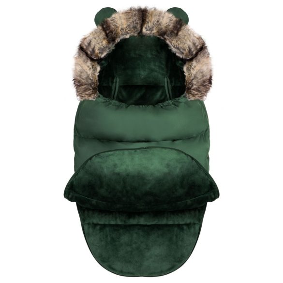 Babakocsi hálózsák, Ricokids Elmi, khaki, 95 x 48 cm, babakocsihoz és szánkóhoz, légáteresztő, lyukak a biztonsági öveknek, mosható