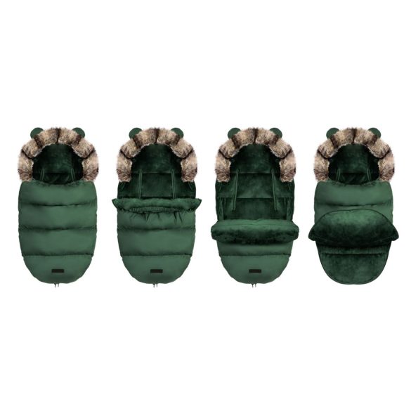 Babakocsi hálózsák, Ricokids Elmi, khaki, 95 x 48 cm, babakocsihoz és szánkóhoz, légáteresztő, lyukak a biztonsági öveknek, mosható