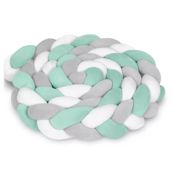 Rácsvédő kiságyba, Ricokids, zöld/szürke, 300 x 11,5 cm, kék-szürke, antiallergén, mosható, puha tapintású