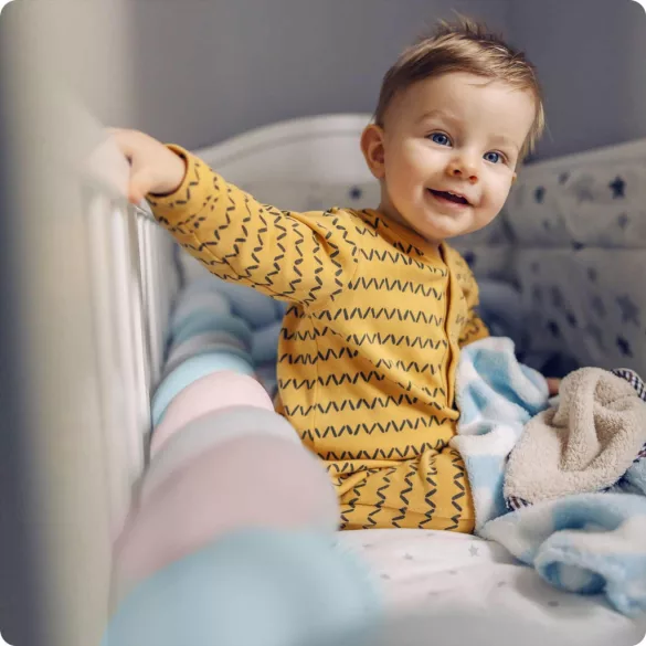 Rácsvédő kiságyba, Ricokids, kék/rózsaszín, 300 x 11,5 cm, kék-szürke, antiallergén, mosható, puha tapintású