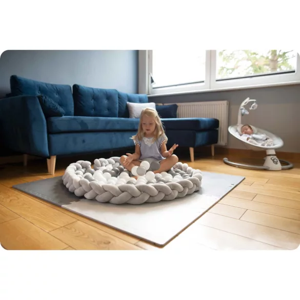 Rácsvédő kiságyba, Ricokids, kék/rózsaszín, 300 x 11,5 cm, kék-szürke, antiallergén, mosható, puha tapintású