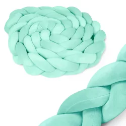   Rácsvédő kiságyba, Ricokids, zöld, 300 x 11,5 cm, kék-szürke, antiallergén, mosható, puha tapintású