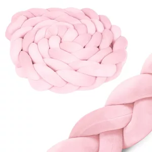 Rácsvédő kiságyba, Ricokids, rózsaszín, 300 x 11,5 cm, kék-szürke, antiallergén, mosható, puha tapintású