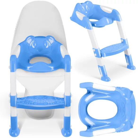 Gyerek WC-ülőke, Ricokids 729100, kék/fehér, koala mintás, magasság: 61–70 cm, összecsukható, levehető létrával, csúszásgátló lábakkal, teherbírás: 50 kg
