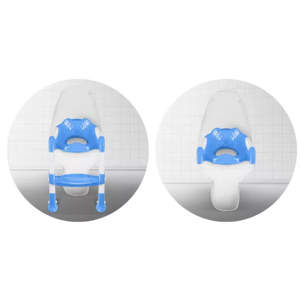 Gyerek WC-ülőke, Ricokids 729100, kék/fehér, koala mintás, magasság: 61–70 cm, összecsukható, levehető létrával, csúszásgátló lábakkal, teherbírás: 50 kg