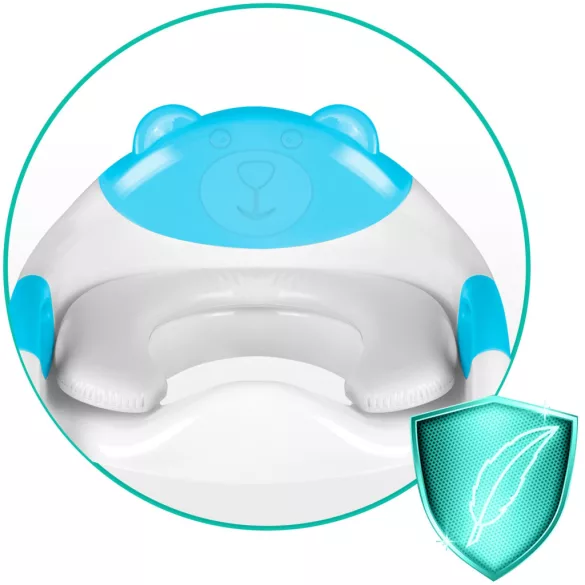 Gyerek WC-ülőke, Ricokids 729200, kék/fehér, mackó mintás, magasság: 61–70 cm, összecsukható, levehető létrával, csúszásgátló lábakkal, teherbírás: 50 kg