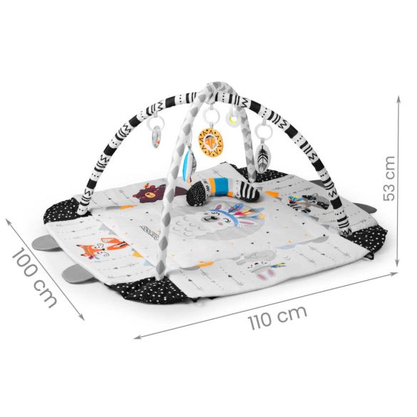Játszószőnyeg, Ricokids Boho, 110 x 100 cm, levehető ívekkel, 7 db játékkal, párnával, tükörrel