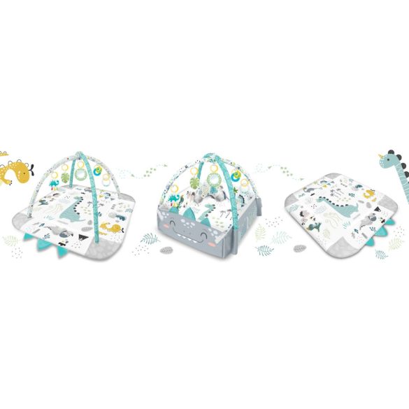 Játszószőnyeg, Ricokids Nessi, 110 x 100 cm, levehető ívekkel, 7 db játékkal, párnával, tükörrel