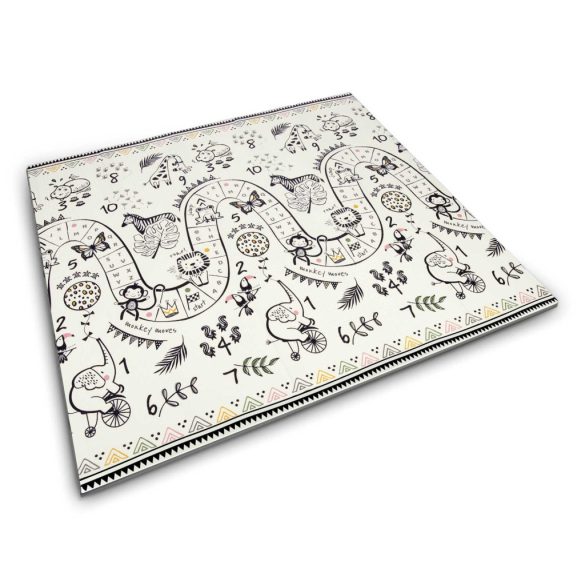 Játszószőnyeg, Nukido NK-340, hegyi táj, 200 x 180 cm, összehajtható, kétoldalas, vízálló, 1 cm vastag, XPE hab, csúszásgátló