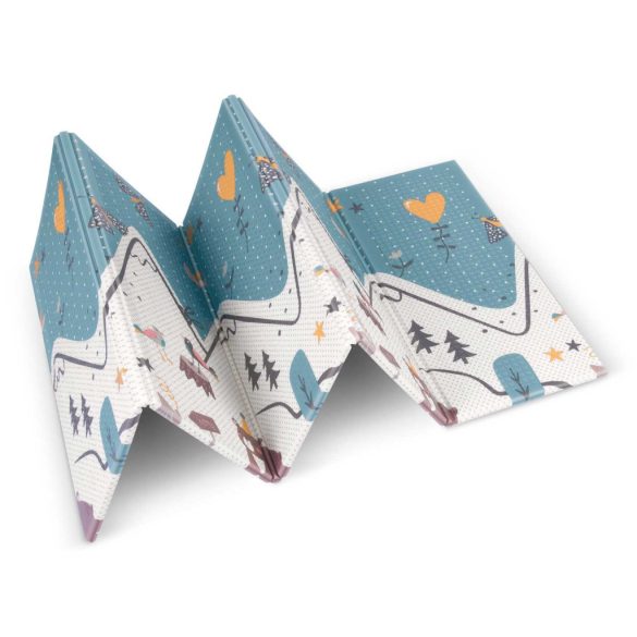 Játszószőnyeg, Nukido NK-340, hegyi táj, 200 x 180 cm, összehajtható, kétoldalas, vízálló, 1 cm vastag, XPE hab, csúszásgátló