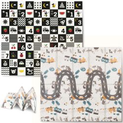   Játszószőnyeg, Nukido NK-340, számok, 200 x 180 cm, összehajtható, kétoldalas, vízálló, 1 cm vastag, XPE hab, csúszásgátló