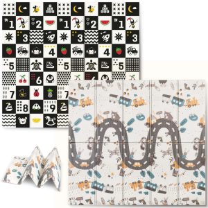 Játszószőnyeg, Nukido NK-340, számok, 200 x 180 cm, összehajtható, kétoldalas, vízálló, 1 cm vastag, XPE hab, csúszásgátló