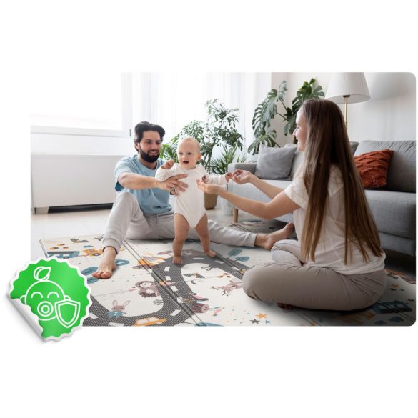 Játszószőnyeg, Nukido NK-340, számok, 200 x 180 cm, összehajtható, kétoldalas, vízálló, 1 cm vastag, XPE hab, csúszásgátló