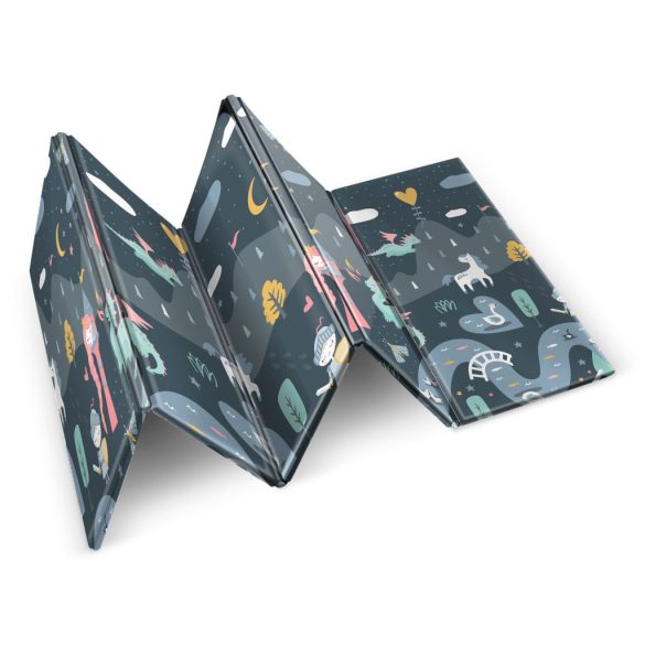 Játszószőnyeg, Nukido NK-340, nappali/éjszakai táj, 200 x 180 cm, összehajtható, kétoldalas, vízálló, 1 cm vastag, XPE hab, csúszásgátló