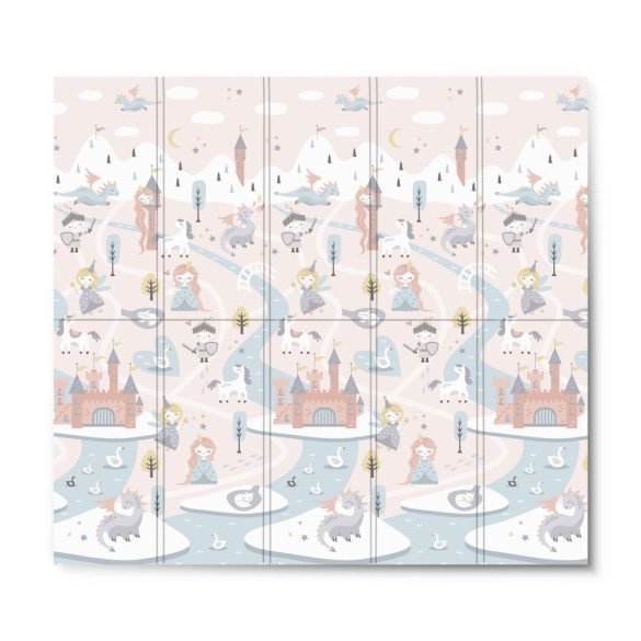 Játszószőnyeg, Nukido NK-340, nappali/éjszakai táj, 200 x 180 cm, összehajtható, kétoldalas, vízálló, 1 cm vastag, XPE hab, csúszásgátló