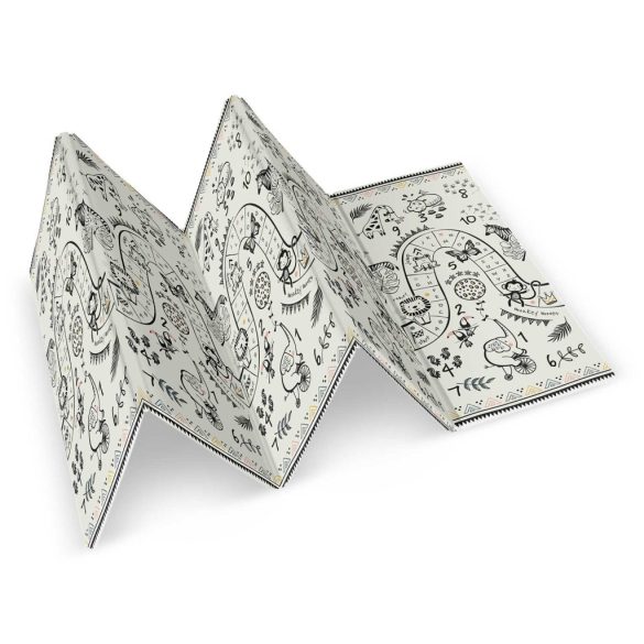 Játszószőnyeg, Nukido NK-340, óceán motívum/szafari, 200 x 180 cm, összehajtható, kétoldalas, vízálló, 1 cm vastag, XPE hab, csúszásgátló