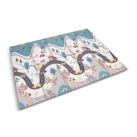 Játszószőnyeg, Nukido NK-341, hegyi táj, 200 x 150 cm, összehajtható, kétoldalas, vízálló, 1 cm vastag, XPE hab, csúszásgátló