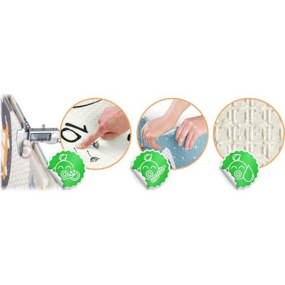 Játszószőnyeg, Nukido NK-341, hegyi táj, 200 x 150 cm, összehajtható, kétoldalas, vízálló, 1 cm vastag, XPE hab, csúszásgátló