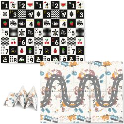   Játszószőnyeg, Nukido NK-341, számok, 200 x 150 cm, összehajtható, kétoldalas, vízálló, 1 cm vastag, XPE hab, csúszásgátló