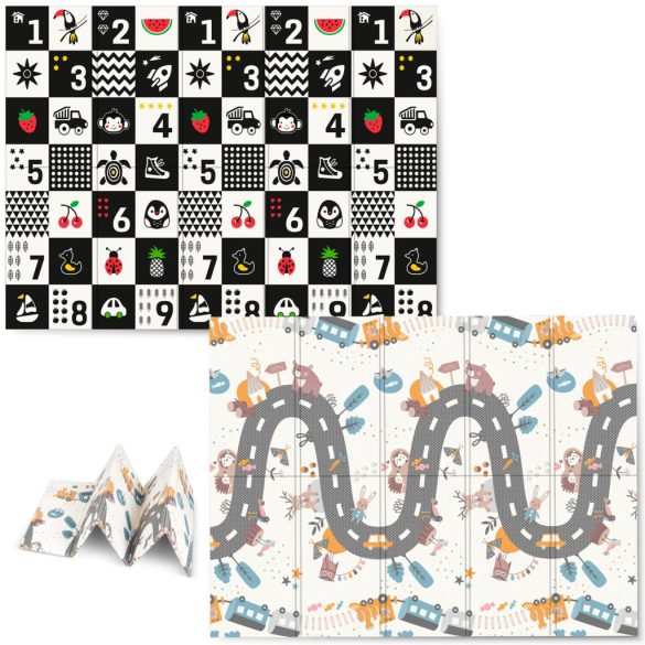 Játszószőnyeg, Nukido NK-341, számok, 200 x 150 cm, összehajtható, kétoldalas, vízálló, 1 cm vastag, XPE hab, csúszásgátló