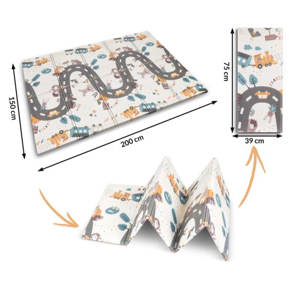 Játszószőnyeg, Nukido NK-341, számok, 200 x 150 cm, összehajtható, kétoldalas, vízálló, 1 cm vastag, XPE hab, csúszásgátló