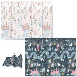   Játszószőnyeg, Nukido NK-341, nappali/éjszakai táj, 200 x 150 cm, összehajtható, kétoldalas, vízálló, 1 cm vastag, XPE hab, csúszásgátló