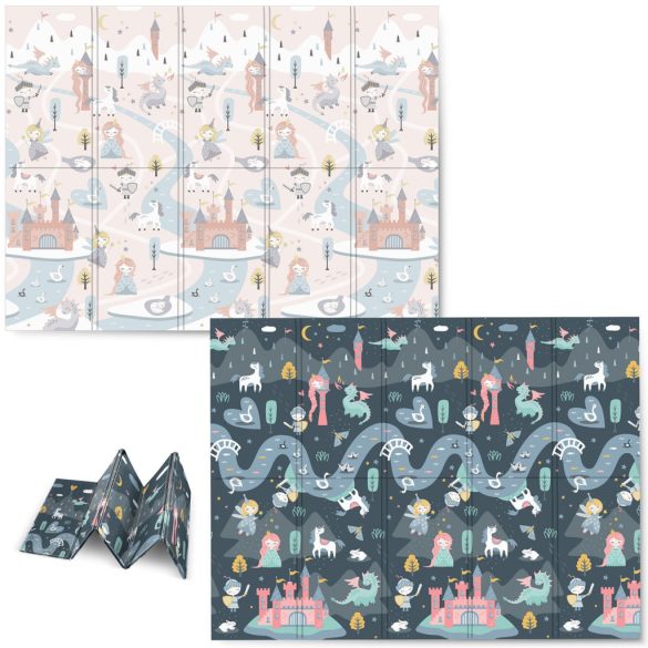 Játszószőnyeg, Nukido NK-341, nappali/éjszakai táj, 200 x 150 cm, összehajtható, kétoldalas, vízálló, 1 cm vastag, XPE hab, csúszásgátló