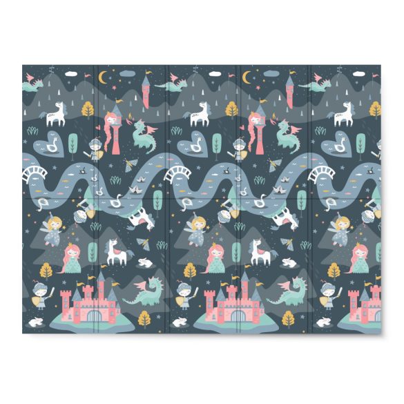 Játszószőnyeg, Nukido NK-341, nappali/éjszakai táj, 200 x 150 cm, összehajtható, kétoldalas, vízálló, 1 cm vastag, XPE hab, csúszásgátló