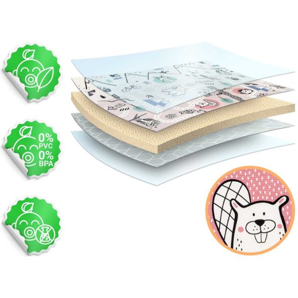 Játszószőnyeg, Nukido NK-342, hegy-völgy útvonal, szürke, 180 x 150 cm, feltekerhető, kétoldalas, vízálló, 1,5 cm vastag, XPE hab, csúszásgátló