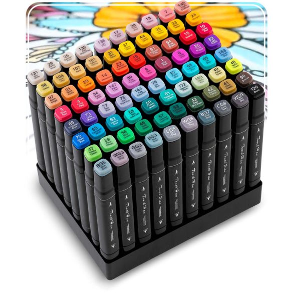 Játszószőnyeg, Ricokids RK-343, állatkerti jelenet, 120 x 92 cm, színezhető, letörölhető, vízálló, feltekerhető, EVA hab, 6 db lemosható filctoll készlettel, 0,3 cm vastag, 80 db-os alkoholos filctoll készlet