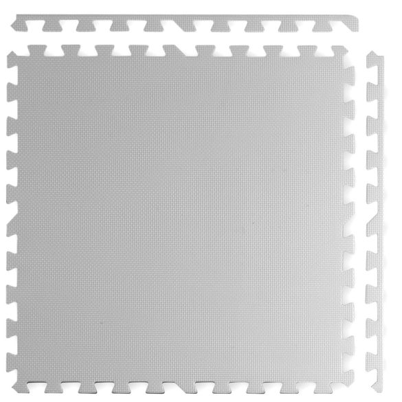 Játszószőnyeg, Ricokids 738200, fehér/szürke, 120 x 120 cm, 4 db-os kirakós szett, összeilleszthető elemek, vastagság: 1 cm, EVA hab