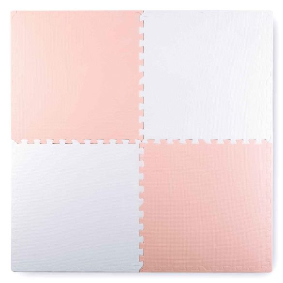 Játszószőnyeg, Ricokids 738201, fehér/barack, 120 x 120 cm, 4 db-os kirakós szett, összeilleszthető elemek, vastagság: 1 cm, EVA hab