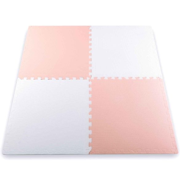 Játszószőnyeg, Ricokids 738201, fehér/barack, 120 x 120 cm, 4 db-os kirakós szett, összeilleszthető elemek, vastagság: 1 cm, EVA hab