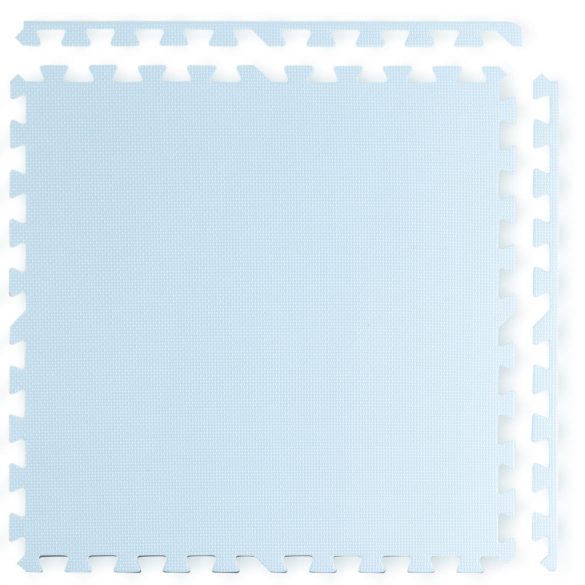 Játszószőnyeg, Ricokids 738202, fehér/kék, 120 x 120 cm, 4 db-os kirakós szett, összeilleszthető elemek, vastagság: 1 cm, EVA hab