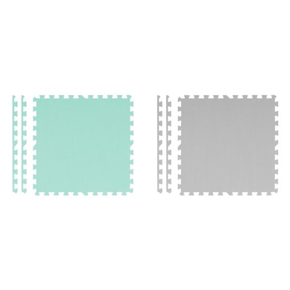 Játszószőnyeg, Ricokids 738232, fehér/szürke/türkiz, 180 x 180 cm, 9 db-os kirakós szett, összeilleszthető elemek, vastagság: 1 cm, EVA hab