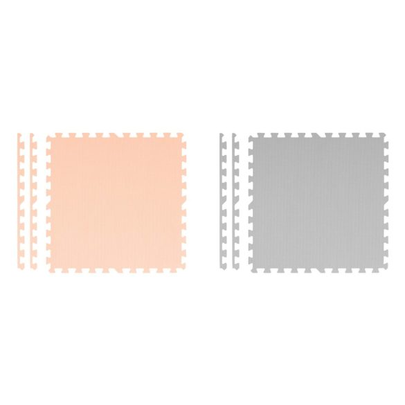 Játszószőnyeg, Ricokids 738233, barack/szürke, 180 x 180 cm, 9 db-os kirakós szett, összeilleszthető elemek, vastagság: 1 cm, EVA hab