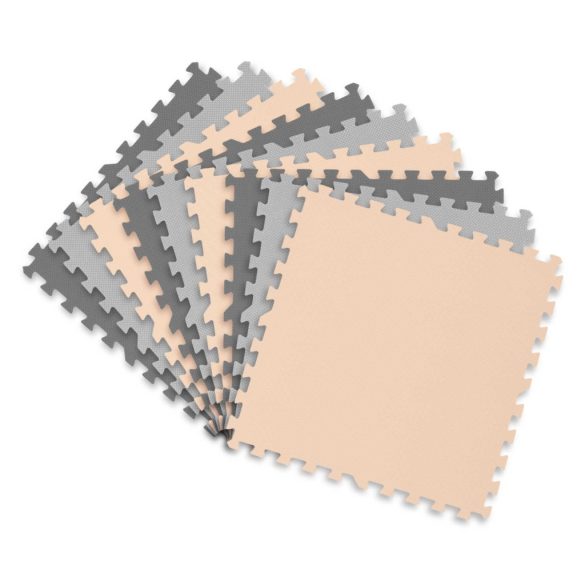 Játszószőnyeg, Ricokids 738233, barack/szürke, 180 x 180 cm, 9 db-os kirakós szett, összeilleszthető elemek, vastagság: 1 cm, EVA hab