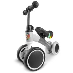   Négykerekű futóbicikli, Nukido NK-600, szürke, EVA habkerekek 14 cm, acél váz, ülésmagasság: 27 cm, puha ülés, gumírozott markolat