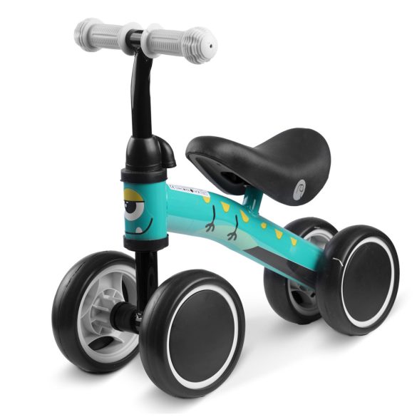 Négykerekű futóbicikli, Nukido NK-600, zöld, EVA habkerekek 14 cm, acél váz, ülésmagasság: 27 cm, puha ülés, gumírozott markolat