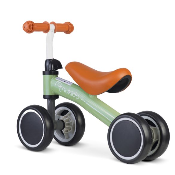 Négykerekű futóbicikli, Nukido NK-600, türkiz, EVA habkerekek 14 cm, acél váz, ülésmagasság: 27 cm, puha ülés, gumírozott markolat
