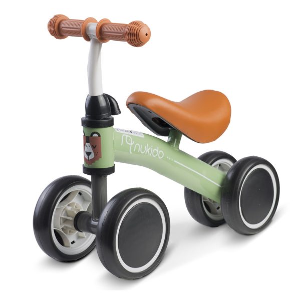 Négykerekű futóbicikli, Nukido NK-600, türkiz, EVA habkerekek 14 cm, acél váz, ülésmagasság: 27 cm, puha ülés, gumírozott markolat