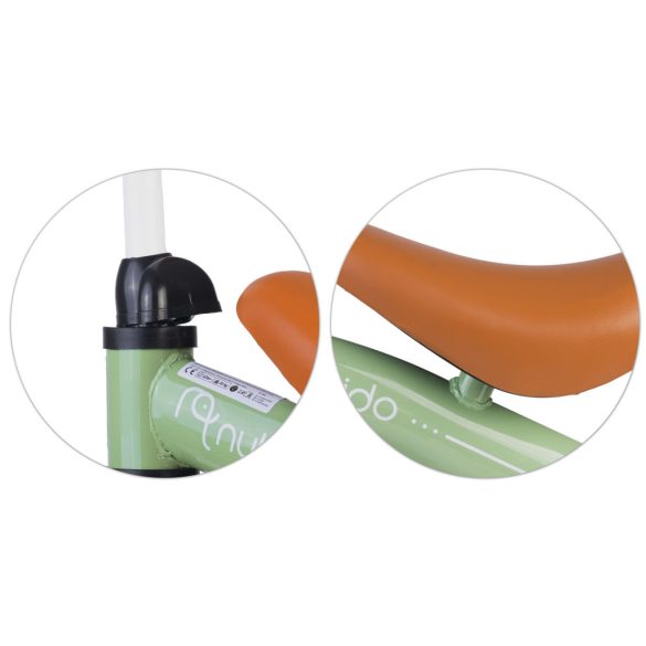 Négykerekű futóbicikli, Nukido NK-600, türkiz, EVA habkerekek 14 cm, acél váz, ülésmagasság: 27 cm, puha ülés, gumírozott markolat