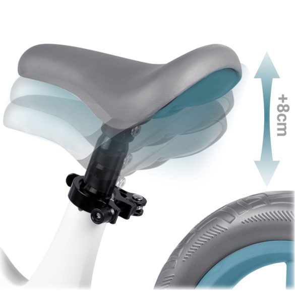 Kétkerekű futóbicikli, Nukido Light Flee, fehér, EVA habkerekek 29 cm, tartós nylon váz, állítható ülésmagasság 35-41 cm, puha ülés, gumírozott markolat, szuperkönnyű