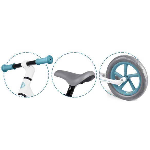 Kétkerekű futóbicikli, Nukido Light Flee, fehér, EVA habkerekek 29 cm, tartós nylon váz, állítható ülésmagasság 35-41 cm, puha ülés, gumírozott markolat, szuperkönnyű