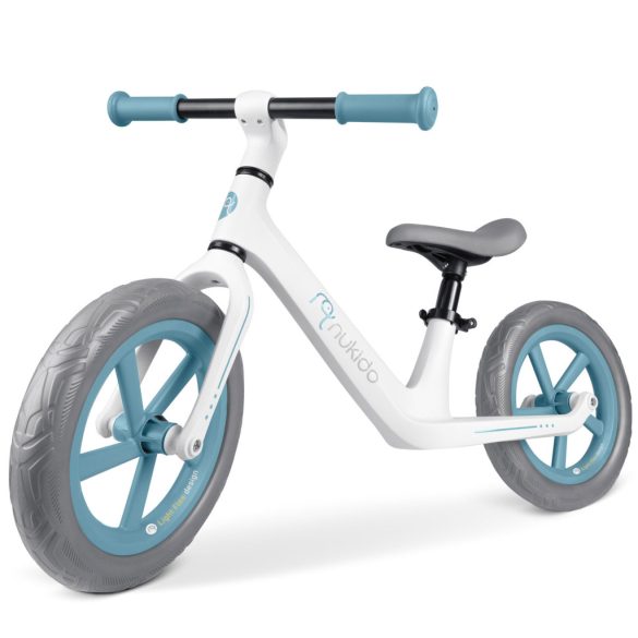 Kétkerekű futóbicikli, Nukido Light Flee, fehér, EVA habkerekek 29 cm, tartós nylon váz, állítható ülésmagasság 35-41 cm, puha ülés, gumírozott markolat, szuperkönnyű