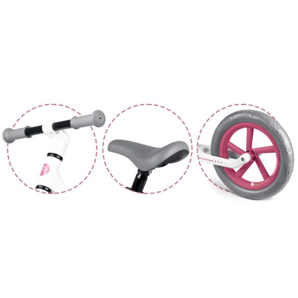 Kétkerekű futóbicikli, Nukido Light Flee, bézs, EVA habkerekek 29 cm, tartós nylon váz, állítható ülésmagasság 35-41 cm, puha ülés, gumírozott markolat, szuperkönnyű