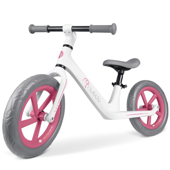 Kétkerekű futóbicikli, Nukido Light Flee, bézs, EVA habkerekek 29 cm, tartós nylon váz, állítható ülésmagasság 35-41 cm, puha ülés, gumírozott markolat, szuperkönnyű